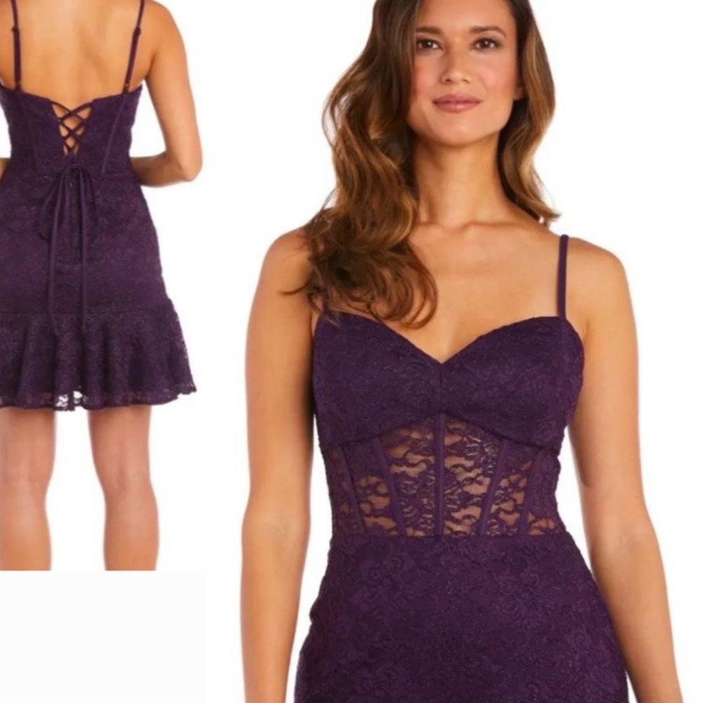 Elegant Purple Lace Chemise